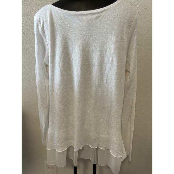 Sundance Catalog Tunic Top / Blouse Size Small White Lace Long Sleeve - Picture 3 of 3